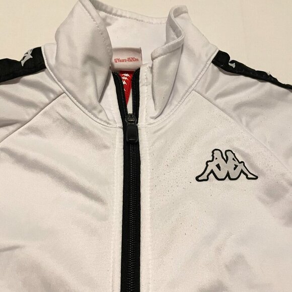 Kappa White Zip Up Track Jacket Youth Kids Boys Size Age 12 - Picture 2 of 16